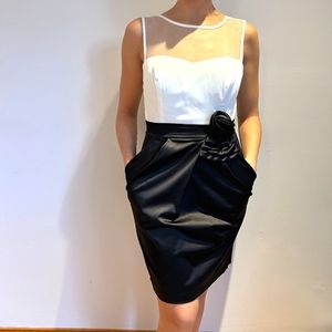 Petite 6P two-tone evening dress